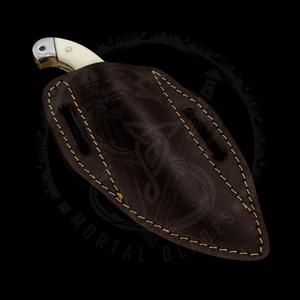 Couteau de chasse droit OEM en gros, en acier inoxydable, tranchant et durable, pour l'extérieur et la survie, avec manche en os de chameau - Product Image 6