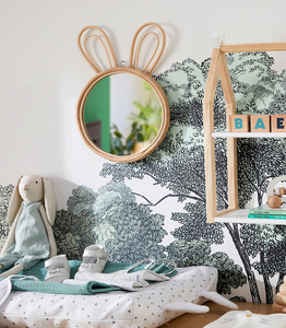 Nueva gran oferta de espejos de ratán de bambú, decoración de espejos de pared, marco de luz, paquete personalizado, espejo de tocador de maquillaje - Product Image 3