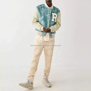 Vestes Versity personnalisées vestes Letterman vestes en cuir de laine coton cuir laine chaleur coupe-vent col montant côtes taille Logo - Product Image 3