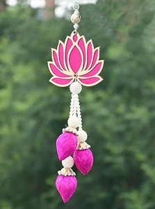 พวงมาลัยดอกบัวประดับด้วยไข่มุกสำหรับตกแต่งวัดงานแต่งงานแขวนในเทศกาลแต่งงานเอ็มดีเอฟสายห้อยดอกบัวชากาเทอร์ธีฉากหลัง - Product Image 3