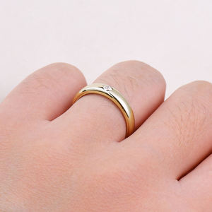 Anillo de Compromiso de Plata de Ley 925 con Moissanita Princesa Auténtica, Engaste de Bisel, Anillo de Boda Ancho y Grueso, Anillo de Sello con Cúpula, Regalo de Moda - Product Image 5