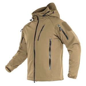 Men's High Quality Winter Softshell <b>Jacket</b> <b>Fleece</b> <b>Lining</b> Windproof Waterproof Breathable Hood Stand Front Logo Waterproof Canvas - Product Image 3