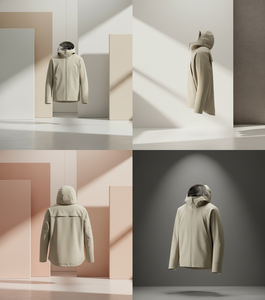 Chaqueta Cortavientos Ajustada con Cremallera Completa para Hombre |   Cuello alto, capucha extraíble, perfecto para senderismo y viajes. - Product Image 2