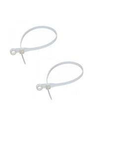 Gran oferta, bridas para cables de nailon blanco con cremallera con anillo, bridas de plástico de 4mm con autobloqueo multifuncionales, 150mm de longitud, libre de halógenos - Product Image 2