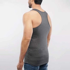 Débardeurs tricotés pour hommes grande taille couleur gris, style urbain, écologiques, respirants, pour l'été, l'entraînement, la gym et le fitness - Product Image 3