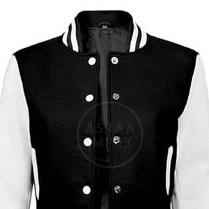 Veste Letterman surdimensionnée à col montant pour femme Matériau tricoté durable Confortable et respirant - Product Image 6