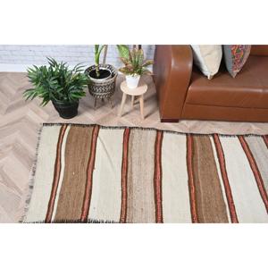 Alfombra Turca de 2.6x12.1 pies, Alfombra Vintage, Alfombra Herki con Bordes Marrones - Product Image 2