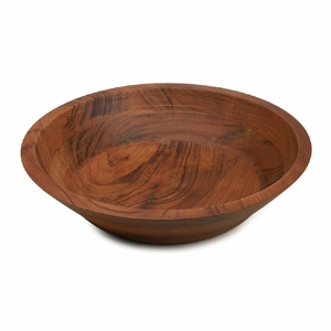 Grand ensemble de saladiers en bois d'acacia naturel, bols de service ronds écologiques pour fruits, vaisselle en bois durable artisanale - Product Image 1