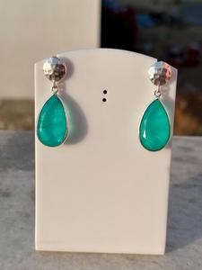 Emerald <b>Crystal</b> 925 Sterling Silver <b>Earring</b> Uniquely Designed Teardrop Emerald <b>Earring</b> Women Jewelry - Product Image 5