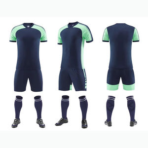 High Quality Custom Youth Soccer Uniforms Blue <b>White</b> Replica Vintage <b>Football</b> Referee Jersey Quality Team Sets - Product Image 6