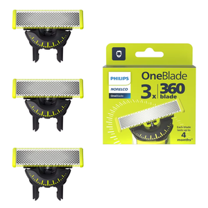 Cuchillas de Repuesto para Norelco QP430/80, 3 Cuchillas Triples para Recortadora Eléctrica Recargable, Resistentes al Agua IPX6, Paquete de 3 - Product Image 1