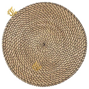 Chargeur en rotin de conception traditionnelle plaqué nouveauté sous la plaque pour l'hôtel et les restaurants Dessert et approvisionnement en assiette de service - Product Image 1