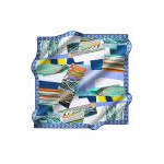 Pañuelo de Seda Azul con Patrón Cuadrado - Product Image 3