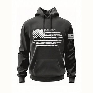 Sudaderas con capucha de lana de algodón y poliéster Unisex 2024, sudaderas térmicas negras con logotipo personalizado de tendencia superior para hombres para invierno - Product Image 1