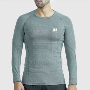 Camiseta Deportiva Ajustada para Hombre, Camiseta de Compresión Deportiva de Manga Larga, Transpirable, de Secado Rápido, para Gimnasio y Fitness - Product Image 4