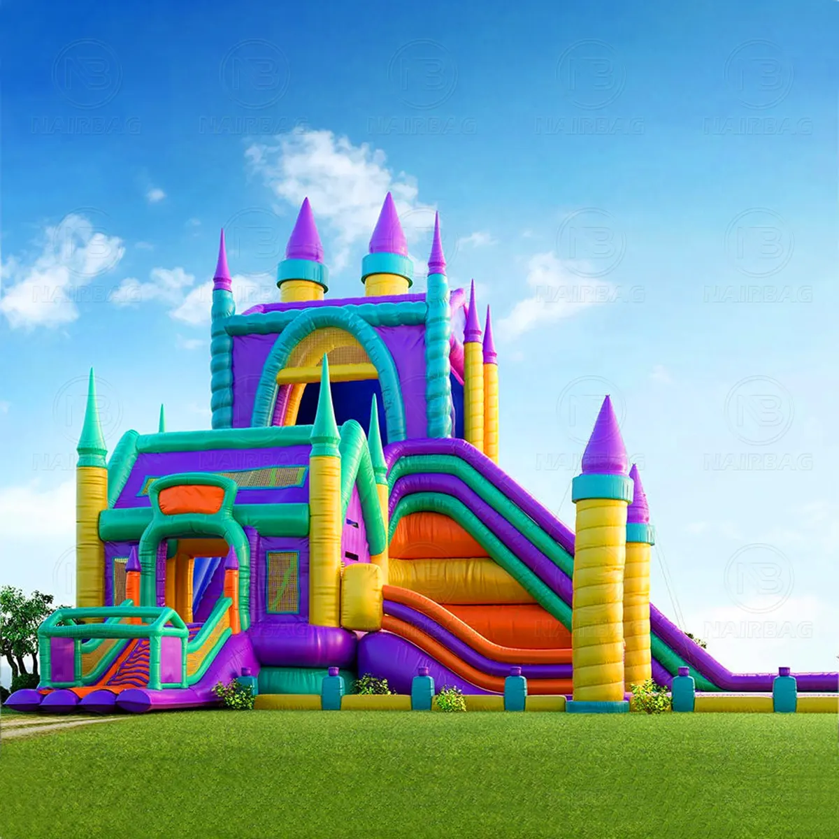 Grand château sautant Combo parc à thème gonflable géant aire de jeux maison de rebond grand château gonflable pour enfants et adultes