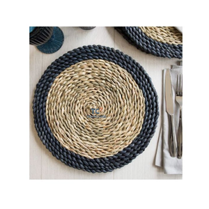 Vietnam fait à la main en gros Thanh Cong artisanat écologique jonc de mer ensemble 6 napperons de Table résistant à la chaleur coussins chauds bohème moderne - Product Image 3