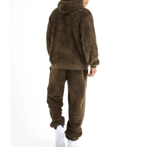 Hiver Hommes Sweat à capuche épais en polaire et pantalon évasé empilé Ensemble deux pièces Streetwear décontracté Mode chaude et confortable Tendance - Product Image 1