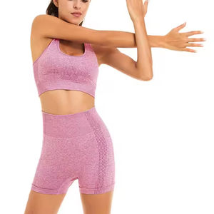 Traje de Yoga para mujer, conjunto de Yoga transpirable para mujer, sujetador y ropa deportiva corta ajustada para gimnasio, ropa deportiva para correr de alta elasticidad - Product Image 4
