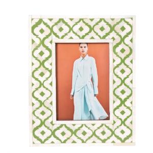 Cadre photo artisanal en incrustation d'os, léger, imperméable, couleur et taille personnalisées, décoration d'intérieur, logo personnalisé pour le Ramadan, mariage - Product Image 1