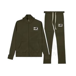 Conjunto de sudadera con capucha y pantalones de chándal bordados con hombros caídos para hombre de lana de algodón pesado etiqueta personalizada para invierno - Product Image 1