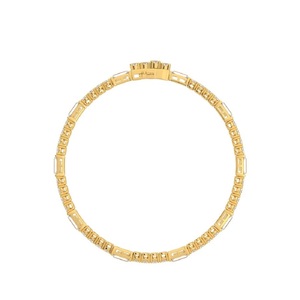 S925 Sterling Silver Gold Plated Round & <b>Baguette</b> Cut Moissanite Diamond <b>Bracelet</b> with Luxury Iced Out Design - Product Image 3