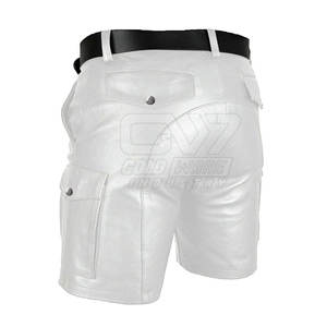 Shorts en cuir de mode de haute qualité à bas prix pour hommes nouveau style de shorts en cuir à fermeture éclair à la mode - Product Image 3