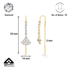 Pendientes de Diamantes Crystal Horizon Gold Dangler para Mujer - Product Image 5
