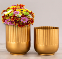 AK Laiton Personnalisé Décoratif Doré Bol Planteur En Métal Pour Intérieur Table Planteur Pots De Fleurs Pièce Maîtresse