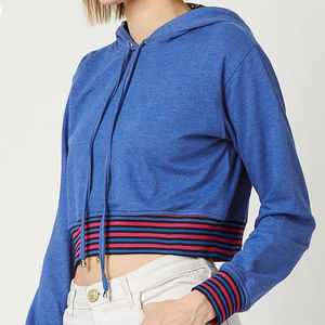 Sudadera Corta con Capucha para Mujer, Invierno, Transpirable, 100% Algodón, Estilo Urbano, Ropa Deportiva - Product Image 3