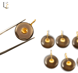 Pendentif en argent sterling 925 avec incrustation de pierre précieuse de quartz fumé naturel, charmes fins pour bijoux, pendentif avec incrustation de zircon, vente en gros - Product Image 3