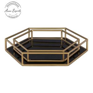 Nouveau Design Long plateau de service en métal artisanal avec finition dorée utilisé pour la décoration de la maison et le service des Fruits secs - Product Image 3