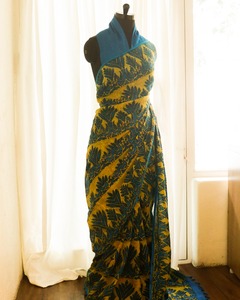 Directo desde la India, el mejor precio en Sari de seda de lino puro de alta calidad para damas para ropa de fiesta, ropa india y pakistaní - Product Image 3