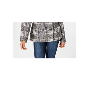 Maralyn & Me Cappotto Doppio Petto da Donna Nero Taglia Media - Abbigliamento Invernale Traspirante Reversibile Taglie Forti in Tessuto Intrecciato - Product Image 3