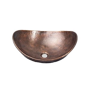 Fregadero de cobre antiguo de tendencia fresca, precio competitivo redondo, encimera, lavabo de baño, lavabo portátil, decoración Vintage para el hogar - Product Image 2