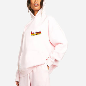 Nuevas sudaderas con capucha de mujer de calidad premium a la moda, ropa informal diaria, ajuste holgado, hombro caído, color sólido, capucha impresa personalizada para mujer - Product Image 2