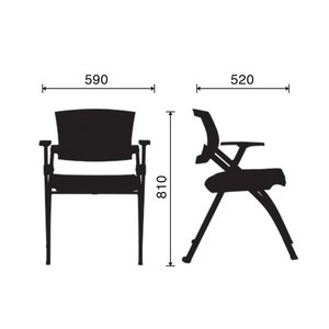 Bambi 02 GXVP68003 Mesh Back Folding Office <b>Chair</b> Lift Staff <b>Chair</b> with <b>Table</b> Wheels Foam Fabric PU Material for Workshop - Product Image 5