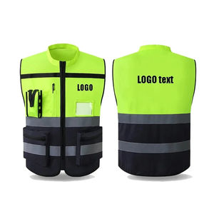 Chaleco DE SEGURIDAD reflectante de lona de talla grande para hombre, chaleco de trabajo de alta visibilidad con logotipo personalizado, uniformes de trabajo de construcción, ingeniero - Product Image 1