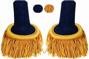 High Quality <b>Red</b> <b>Silk</b> Shoulder Epaulettes Fringe Marching Band Epaulette With Button Hole - Product Image 2