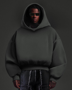 Personalizado de gran tamaño de color sólido en blanco sudaderas con capucha Unisex Drop Shoulder Heavyweight 500Gsm 350Gsm algodón recortado sudaderas con capucha - Product Image 6