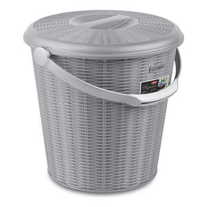 Stefanplast ELEGANCE 10Lt Pedal Bin Grey 29608 Stylish Steam <b>Mop</b> Cleaner Bin - Product Image 1