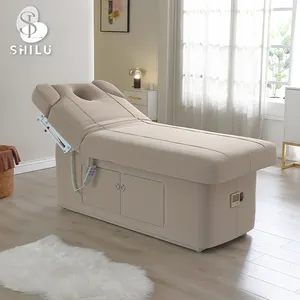 2024 New Adjustable Clinic Beauty Salon Stationary Comfortable Head Vinyl Massage Thai Table Electric Facial bed with storage