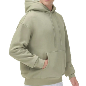 OEM Logo personnalisé unisexe broderie coton polaire imprimé hommes pull-over plaine polaire sweat à capuche - Product Image 4