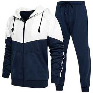Ensemble de survêtement unisexe de haute qualité en polyester, tenue de sport deux pièces avec veste zippée et pantalon - Product Image 3