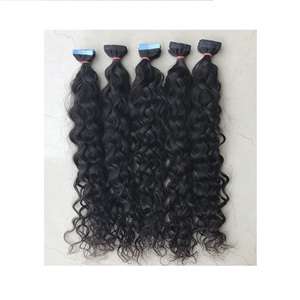 Cabello humano virgen sin procesar, cutícula sin procesar, línea de 24 pulgadas, cinta rizada Natural, extensión de cabello humano - Product Image 1