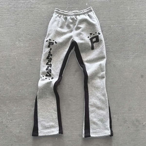 Men's High Quality Flared Cargo Sweatpants Custom Puff Printing Stacked Joggers Loose Fit <b>Y2K</b> Style Fleece Cotton Casual Sport - Product Image 4