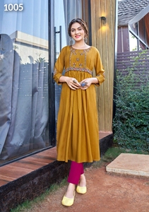 Nouveau créateur de vêtements de fête et de mariage traditionnels indiens, Nyra Cut Kurti, dernière conception, fournisseur de qualité à l'exportation indienne - Product Image 4