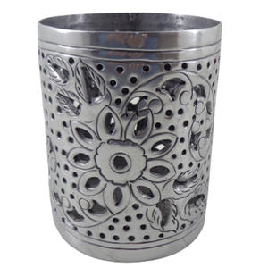 Vaisselle décorative en métal de grande conception Vase à fleurs couleur nickel-argent pour la décoration de la maison et de l'hôtel faite à la main - Product Image 6