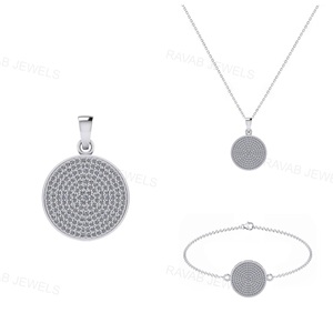 Conjunto de joyería fina de plata de ley 2025 sólida personalizada 925, collar de regalo de fiesta de boda atractivo elegante de circón chapado en oro para mujer - Product Image 1