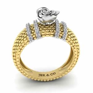 Anillo de Compromiso de Plata de Ley 925 de Dos Tonos con Diamantes Redondos, Oro Amarillo, Rosa, para Mujer, a Precio Barato, Novedad - Product Image 4